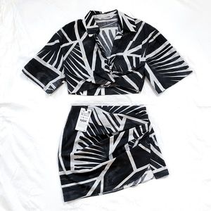 Zara Linen Top & Skirt Set